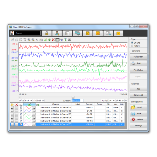 Fluke DAQ 6.0 응용 소프트웨어