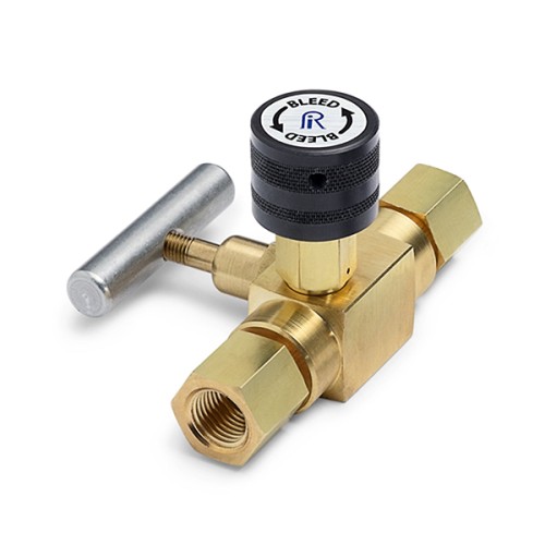 Block & bleed valve - 1/4 (F) NPT inlet x 1/4 (F) NPT outlet, 황동