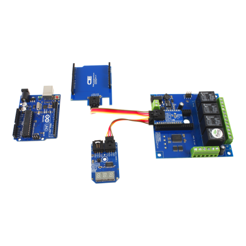 4 채널 범용 SPDT 릴레이 실드 + 4 GPIO (IoT 인터페이스 포함)