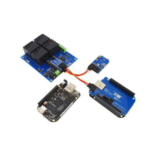 4 채널 DPDT 신호 릴레이 실드 + 4 GPIO (IoT 인터페이스 포함)