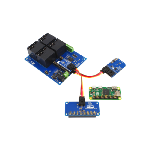4 채널 고전력 릴레이 컨트롤러 실드 + 4 GPIO (IoT 인터페이스 포함)