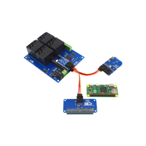 4 채널 고전력 릴레이 컨트롤러 실드 + 4 GPIO (IoT 인터페이스 포함)