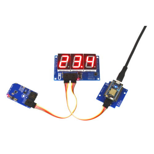 AS1115 I2C 인터페이스가있는 34mm 3 문자 빨간색 7 세그먼트 16 진수 디스플레이