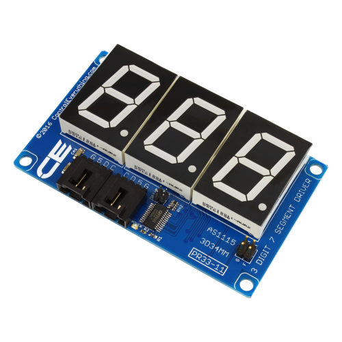 AS1115 I2C 인터페이스가있는 34mm 3 문자 빨간색 7 세그먼트 16 진수 디스플레이