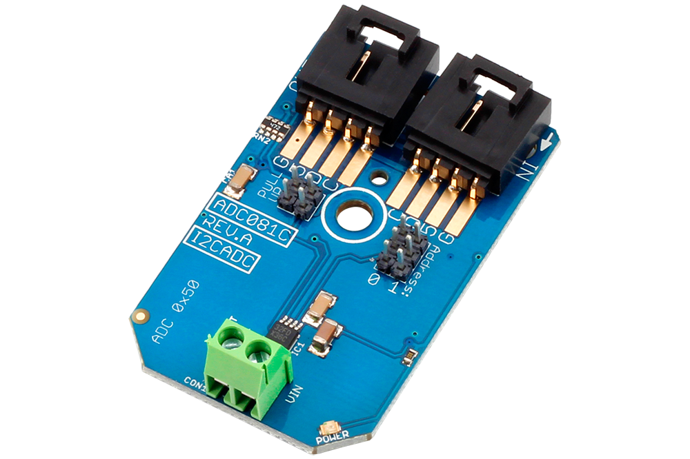 ADC081C 8 비트 1 채널 고속 아날로그디지털 컨버터 I2C 미니 모듈 > IoT 개발자용 모듈 & I2C 테솔