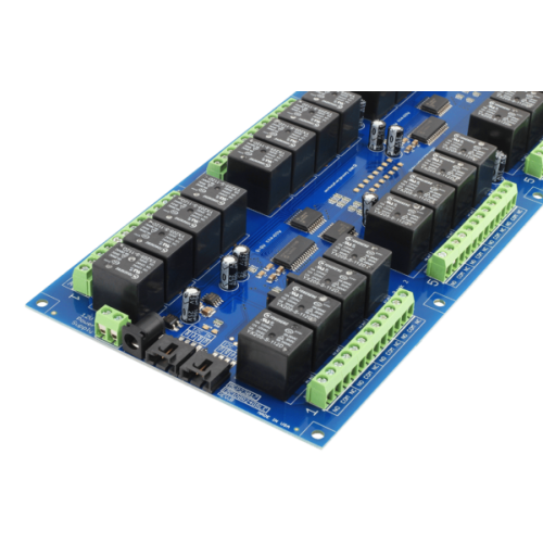 24 채널 범용 SPDT 릴레이 컨트롤러 + I2C 인터페이스가있는 GPIO 8 개