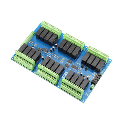 24 채널 DPDT 신호 릴레이 컨트롤러 + I2C 인터페이스가있는 GPIO 8 개