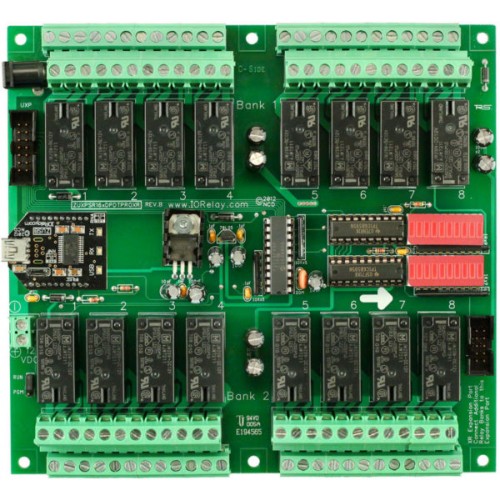 산업용 릴레이 컨트롤러 16 채널 DPDT + UXP 확장 포트