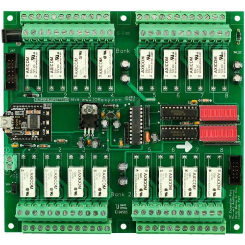 산업용 릴레이 컨트롤러 16 채널 DPDT + UXP 확장 포트