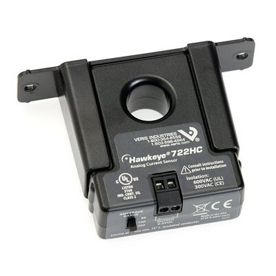 Veris Hawkeye® H722HC 솔리드 코어 전류 센서 0 ~ 50 / 100 / 200A AC에서 0 ~ 5VDC로 선택 가능