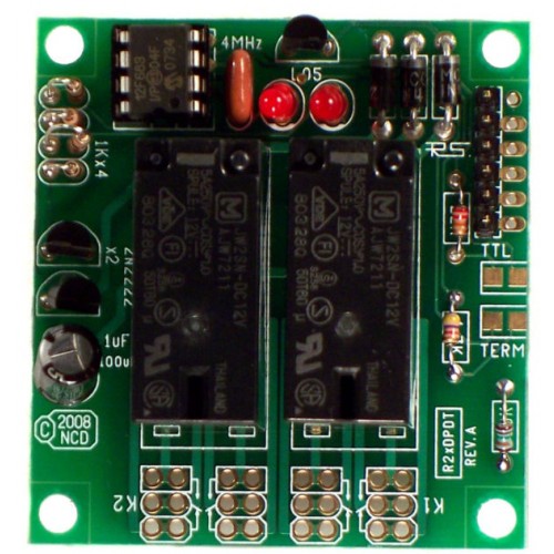 RS-232 2 채널 DPDT 소 신호 릴레이 컨트롤러 보드