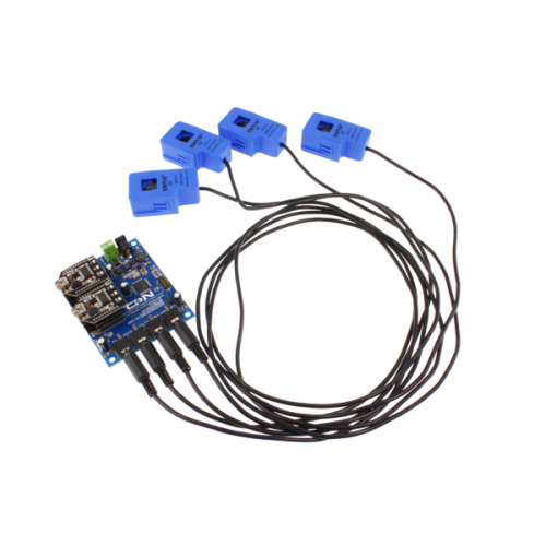 산업용 전류 센서 4 채널 10-100 최대 암페어 플러그 형 분할 코어 듀얼 인터페이스