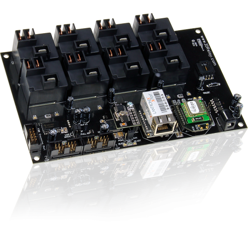 16 GPIO 또는 ADC 및 I2C를 지원하는 Fusion 8 채널 고전력 릴레이 컨트롤러