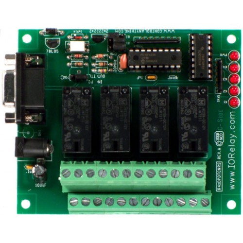 직렬 인터페이스가있는 RS-232 4 채널 DPDT 릴레이 컨트롤러