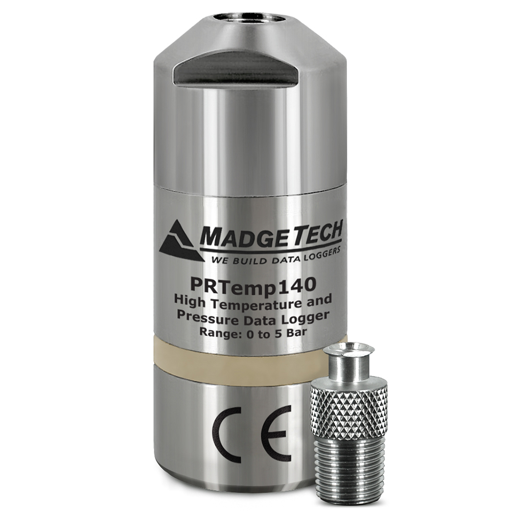 MadgeTech PRTemp140 - 상단이 비스듬한 PRTemp140과 나사 피팅