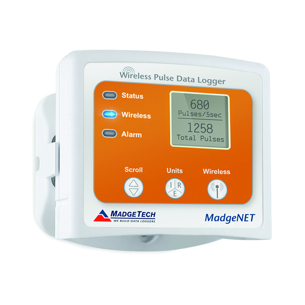 MadgeTech RFPulse2000A - 펄스 수와 초당 펄스를 표시한 RFPulse2000A