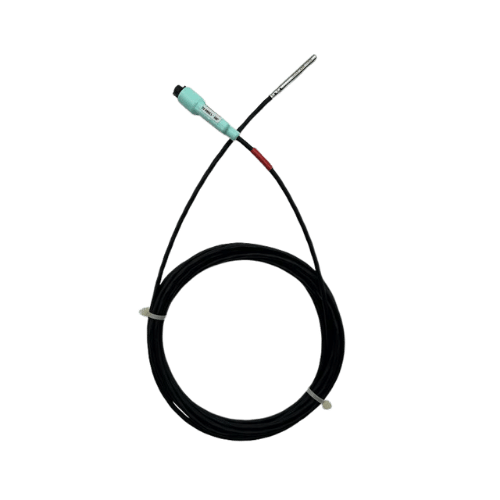 JRI Green Digital Low Temperature Cryo 저온 프로브 - 코일 모양으로 감은 케이블과 감온부, 커넥터가 보이는 Cryo 프로브