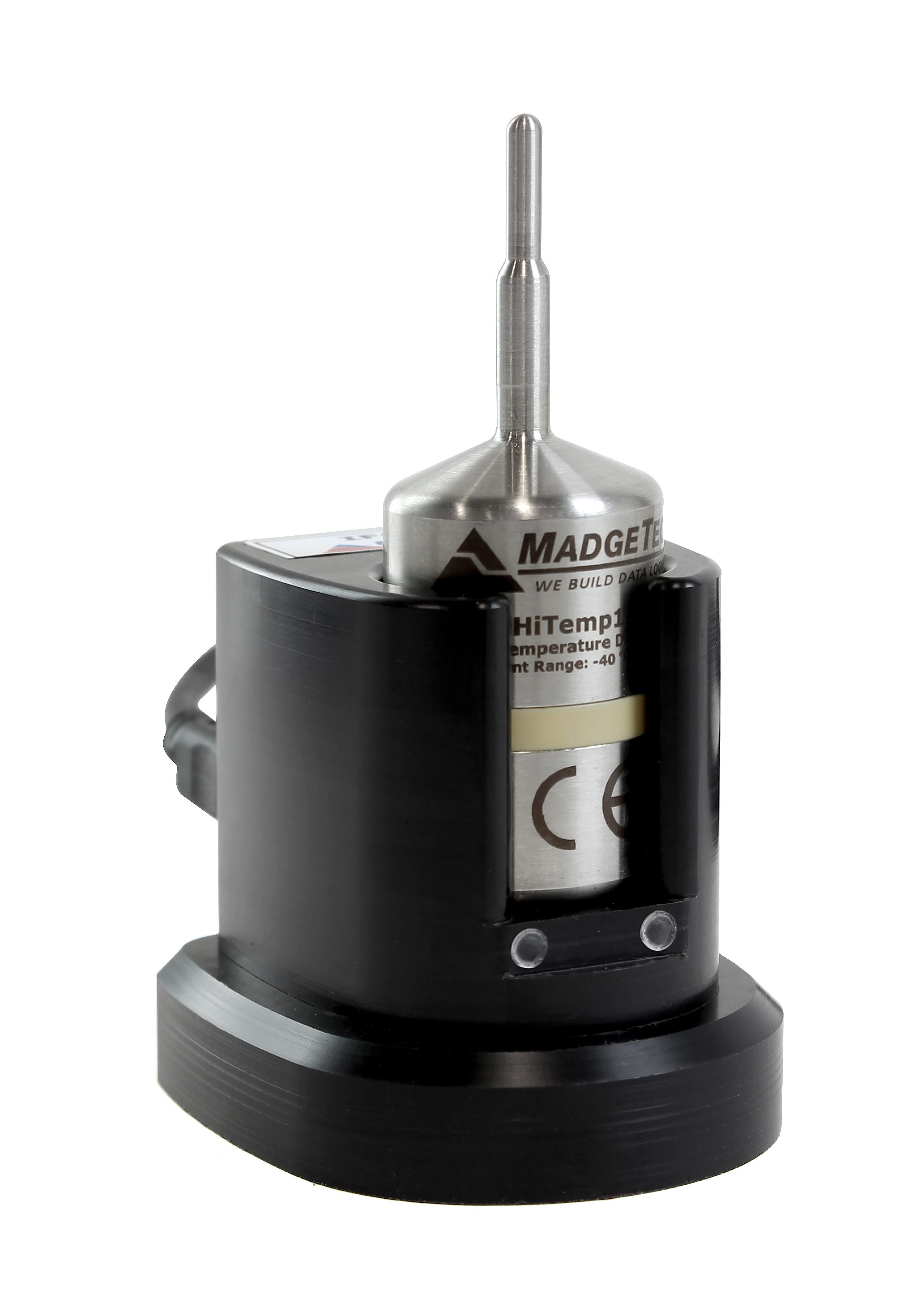 MadgeTech IFC400 인터페이스 - 도킹 스테이션과 HiTemp140 로거 본체를 나란히 놓은 구성 사진