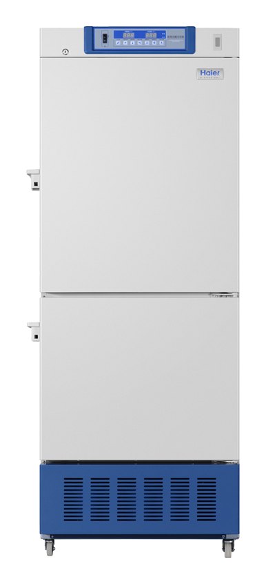 Haier Biomedical HYCD-282 냉장·냉동 복합 약품 냉장고 - 위아래 모두 불투명 도어를 단 모델