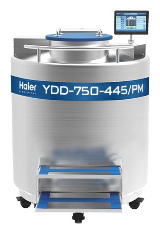 Haier Biomedical YDD-350-326 ~ YDD-750-445 대용량 액체질소 보관 용기 - 발판과 컨트롤러를 갖춘 YDD-750-445/PM 탱크