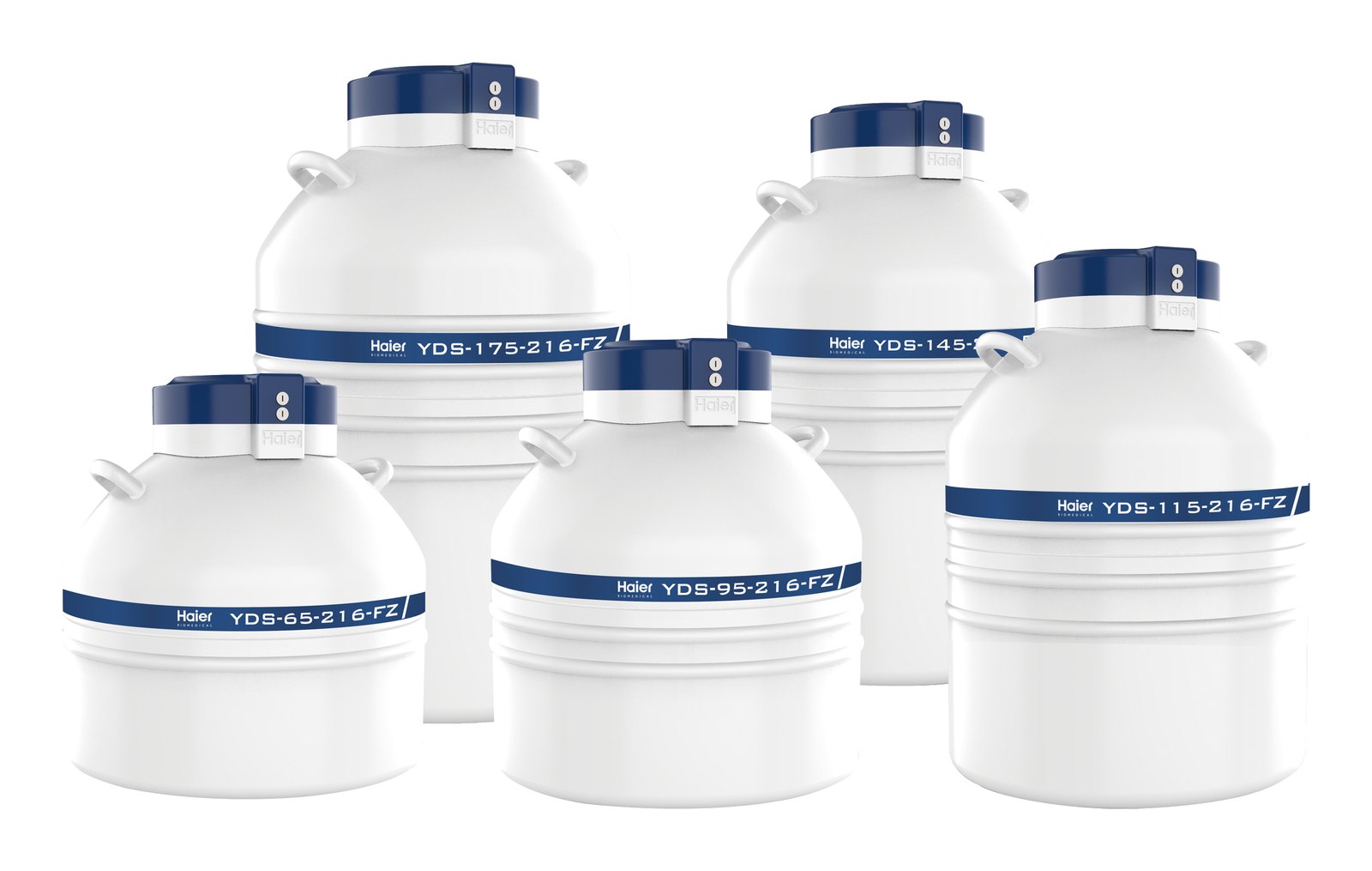 Haier Biomedical YDS-65-216-FZ ~ 175-216-FZ Smart Series 액체질소 보관 용기 - YDS-65부터 YDS-175-216-FZ까지 용량별 라인업