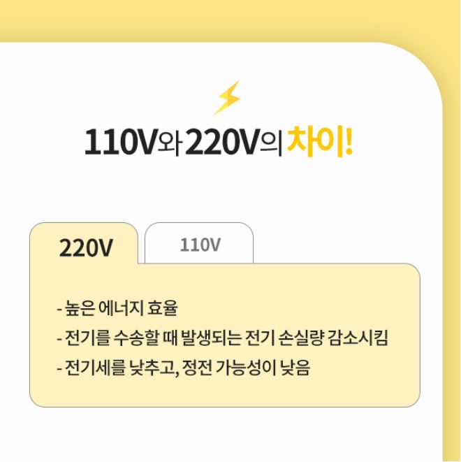 110V와 220V의 차이