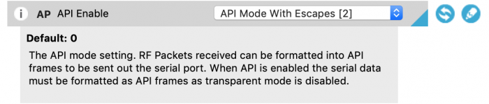 API 모드 설정 화면