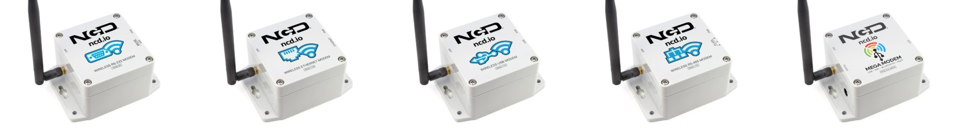 NCD 무선 모뎀 5종: RS-232, 이더넷, USB, RS-485, Mega