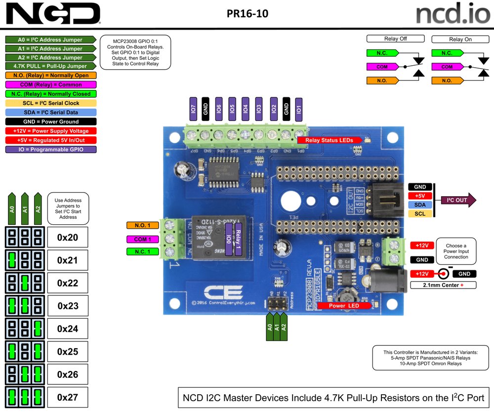 NCD 1 채널 범용 SPDT 릴레이 실드 + 7 GPIO (IoT 인터페이스 포함) 상세 이미지 1