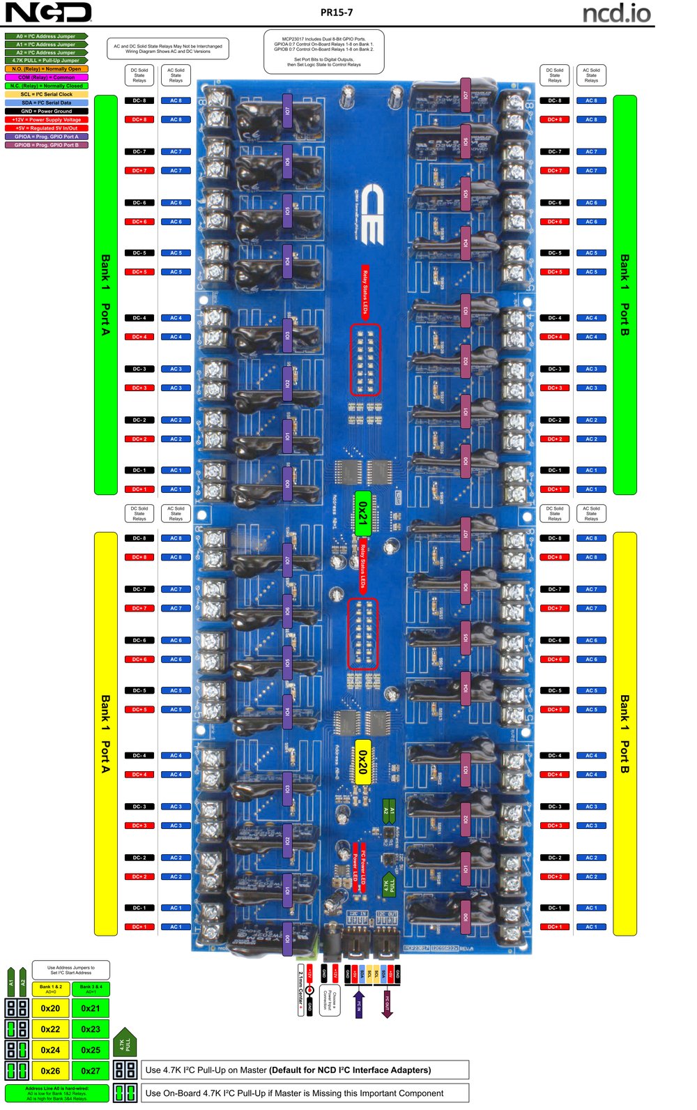 NCD I2C 인터페이스가있는 32 채널 솔리드 스테이트 릴레이 컨트롤러 상세 이미지 1