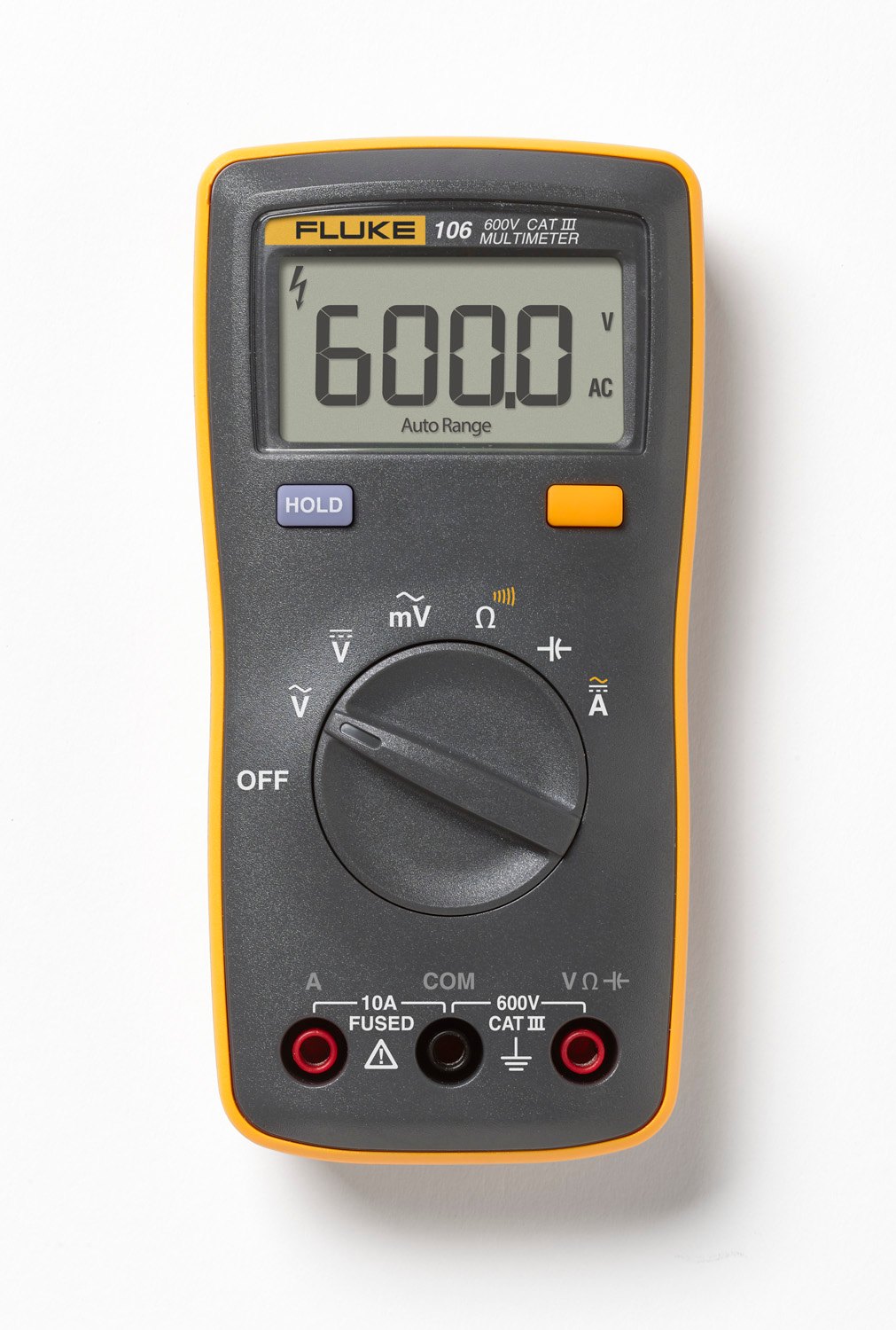 Fluke 106 ESP - 표시창과 로터리 다이얼이 있는 멀티미터 전면