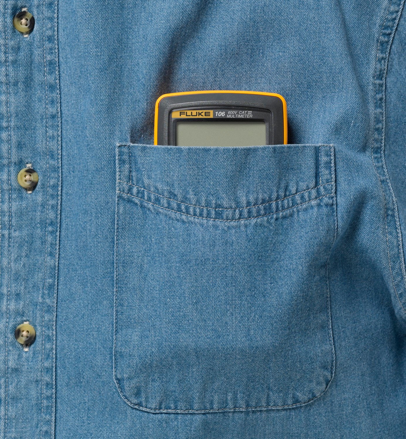 Fluke 106 ESP - 셔츠 주머니에 들어가는 포켓 멀티미터 크기