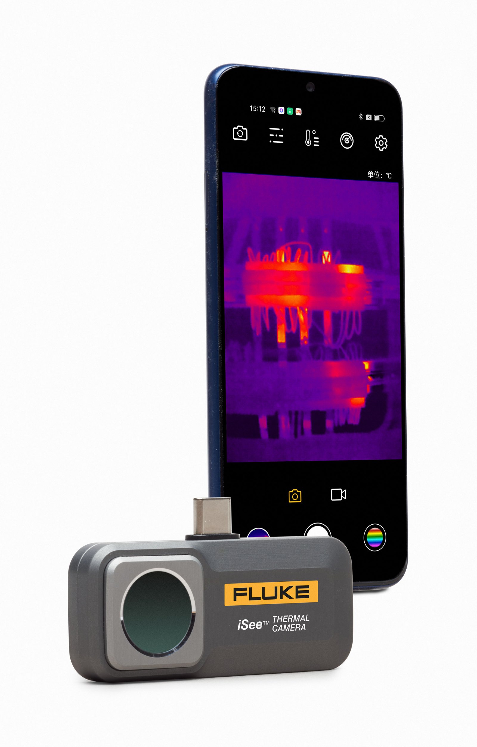 FLUKE TC01A, TC01B, TC01C - 스마트폰에 연결한 열화상 카메라와 열화상 화면