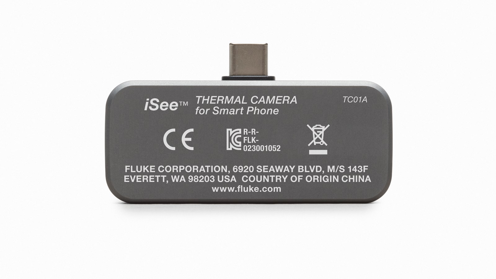 FLUKE TC01A, TC01B, TC01C - 열화상 카메라 모듈 후면의 라벨