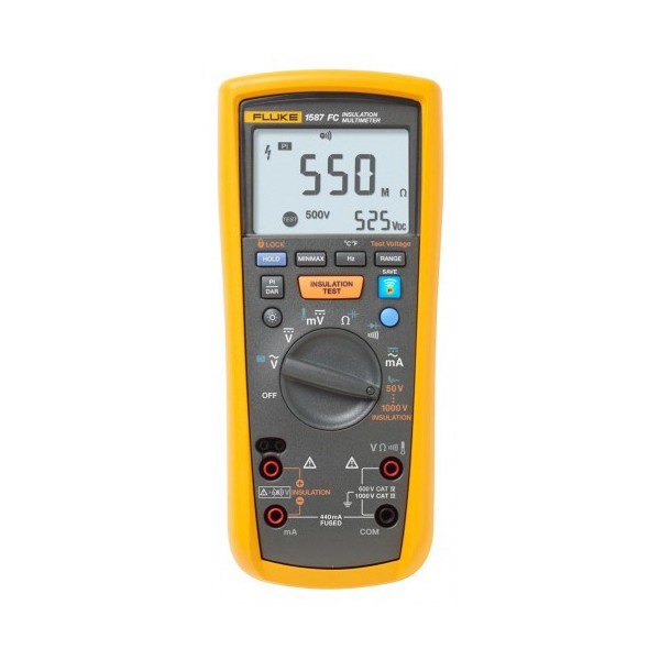 Fluke 1587FC - 표시창과 로터리 다이얼이 있는 멀티미터 전면