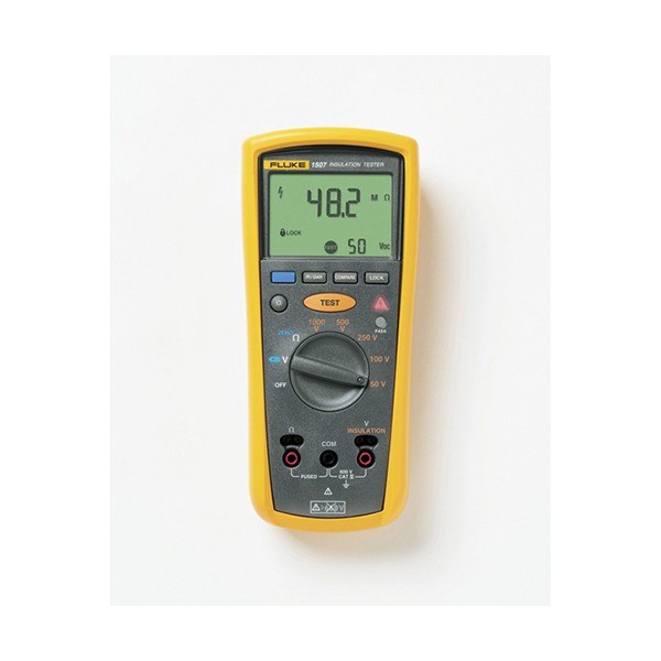 Fluke 1507 - 표시창과 버튼이 보이는 절연저항계 전면