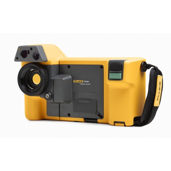 Fluke TiX580 - 렌즈와 스트랩이 보이는 열화상 카메라 앞면