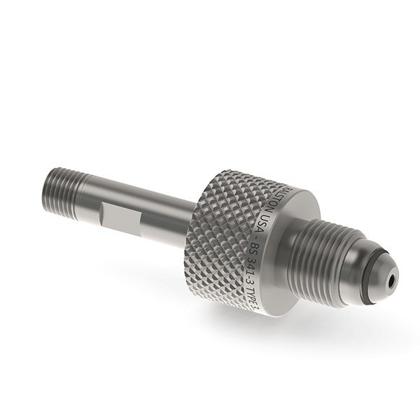 RALSTON INSTRUMENTS QTHA-2MS0-B341T03-QD - 뾰족한 끝과 널링 슬리브가 있는 실린더 어댑터