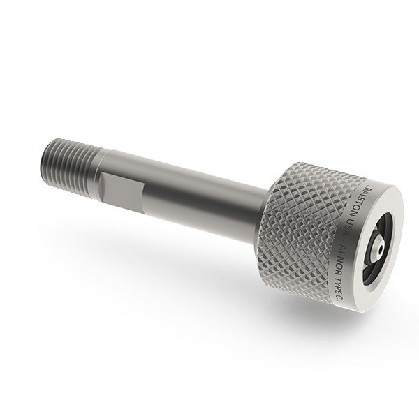 RALSTON INSTRUMENTS QTHA-2MS0-F650TC-QD - 긴 몸체에 널링 슬리브가 달린 실린더 어댑터