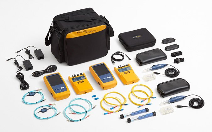 FLUKE NETWORKS CFP2-100-Q / CFP-100-QI / CFP-Q-ADD - 시험기 본체와 광 케이블, 검사 프로브 등 전체 구성품
