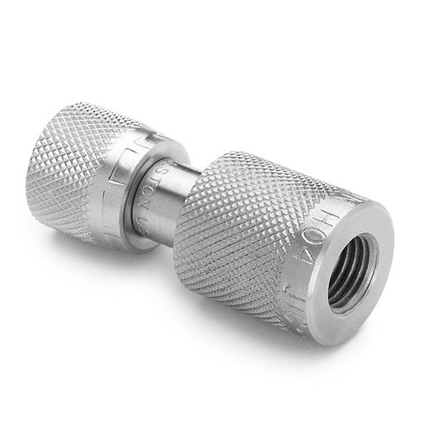 RALSTON INSTRUMENTS QTHA-2FSA-AN-QD - 양쪽에 널링 손잡이가 있는 스테인리스 어댑터