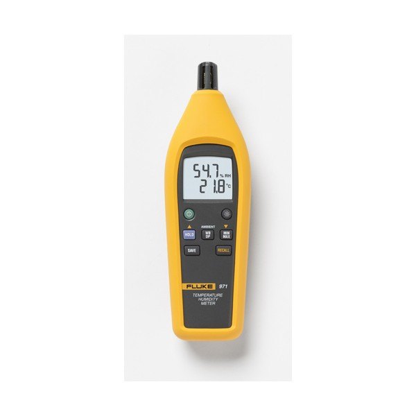 Fluke 971 - 표시창에 온도와 습도가 표시된 휴대형 본체