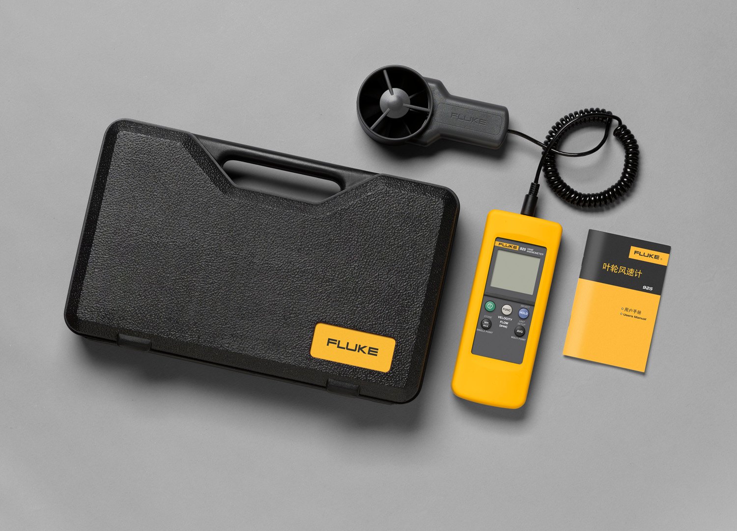 Fluke 925 - 휴대용 케이스와 본체, 센서, 설명서 구성품