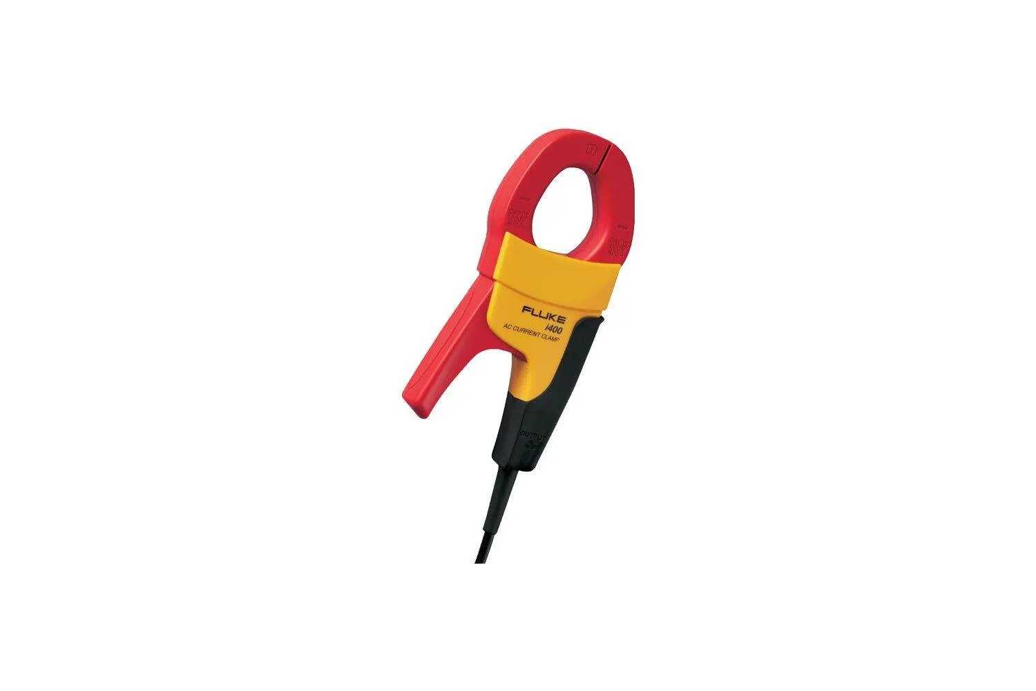 FLUKE I400S - 붉은 클램프 헤드가 보이는 전류 클램프를 세운 모습