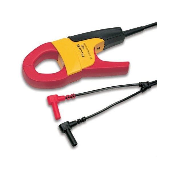 FLUKE I400 - 케이블과 바나나 플러그가 보이는 전류 클램프