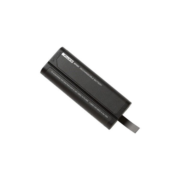 FLUKE BP291 - 검은색 충전식 배터리 팩을 비스듬히 본 모습