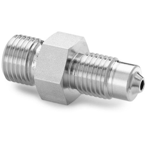 RALSTON INSTRUMENTS QTHA-2MS0-MP - 굵은 나사와 육각 몸체가 있는 스테인리스 어댑터