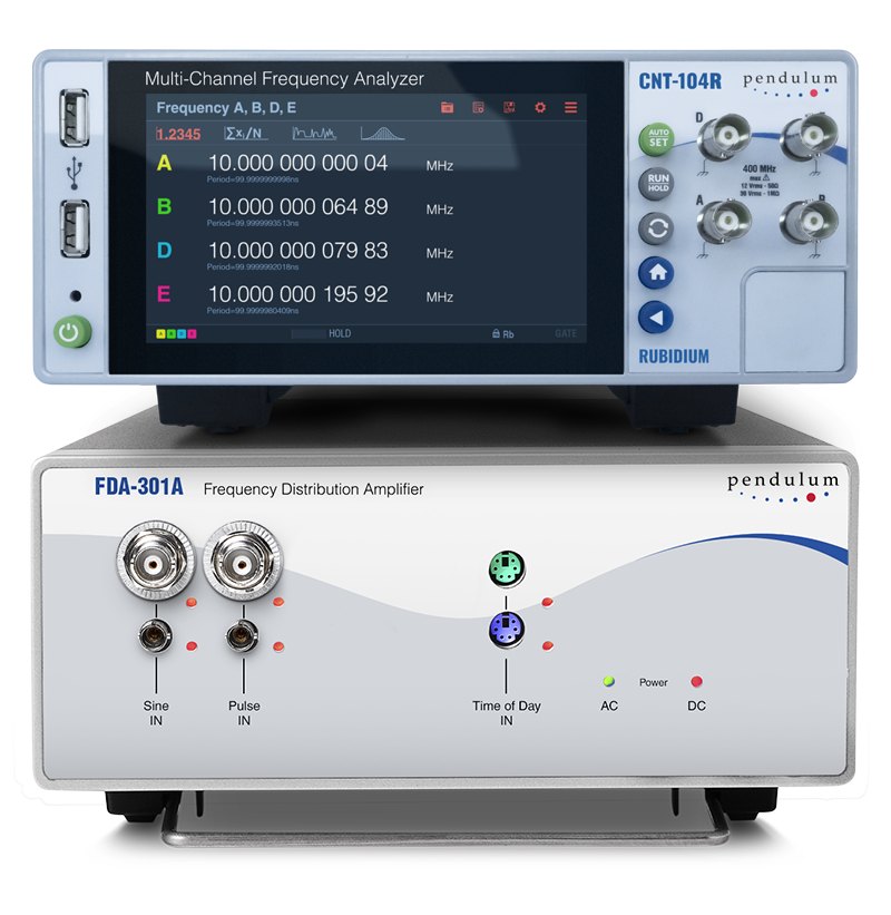 PENDULUM CNT-104R - 주파수 카운터와 분배 증폭기 본체 전면부