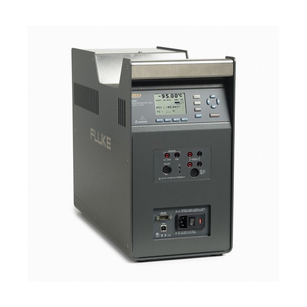 FLUKE CALIBRATION 9190A - 표시창과 단자가 있는 드라이웰을 비스듬히 본 모습