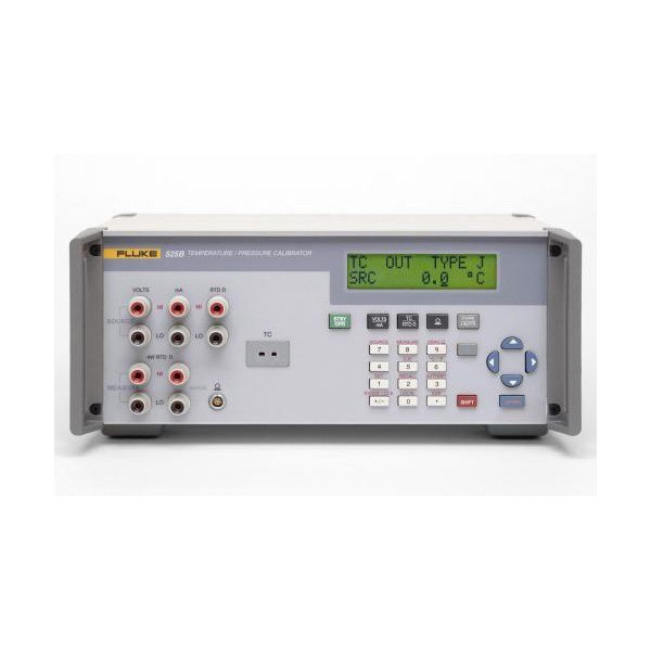 FLUKE CALIBRATION 525B - 표시창과 키패드, 다수의 단자가 있는 교정기 전면